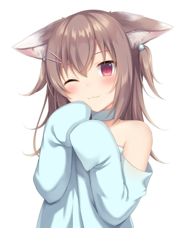 Create meme: anime with ears, some anime art, anime neko chan