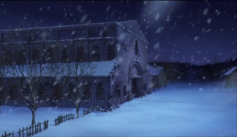 Создать мем: аниме пейзаж, полярный экспресс мультфильм 2004, темная деревня аниме