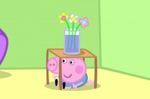 Create meme: peppa pig games, George under the table, peppa pig rap