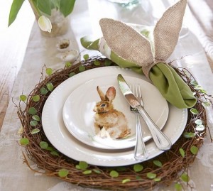 Create meme: rabbit serving, Easter decor, Easter tableware with rabbits