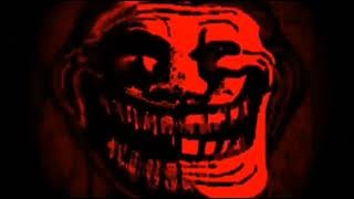 Create meme: trollface horror, scary trollface, the red trollface is smiling