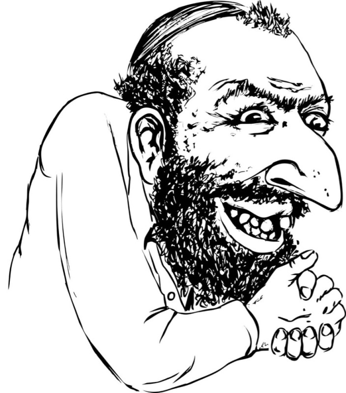 Create meme: the evil jew, a Jew caricature, the cunning Jew 