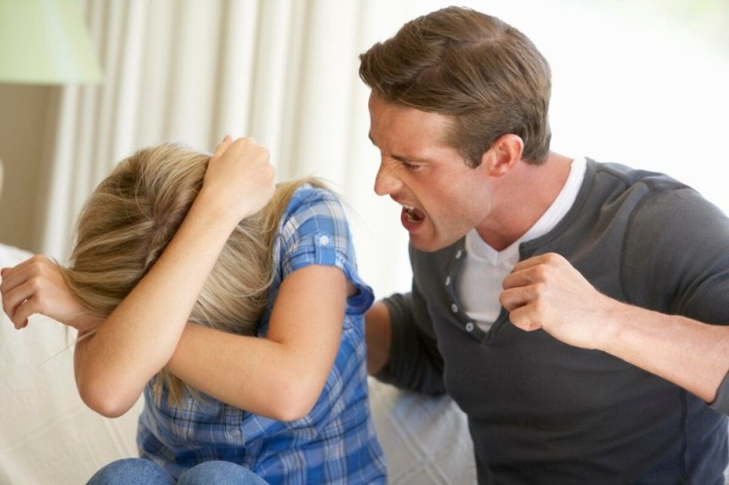 Create meme: the husband beats the wife, physical violence, beats his wife