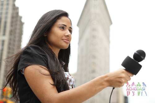 Create meme: A journalist is being interviewed, interviewer girl, reporter's microphone