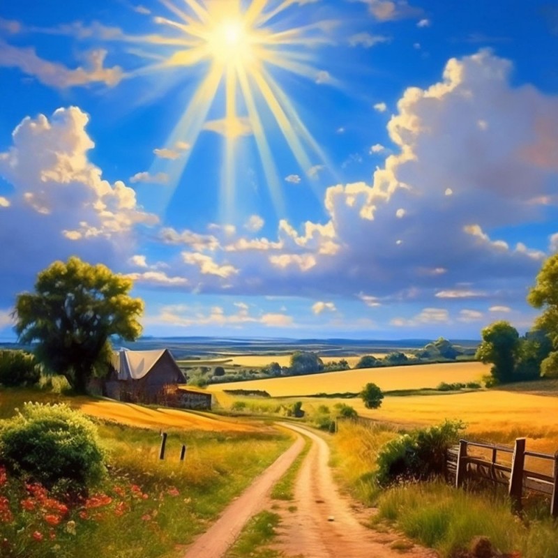 Create meme: landscape sunny day, sunny landscape, field nature