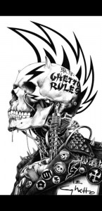 Create meme: tattoo skull punk, skull punk pictures, punk skull art