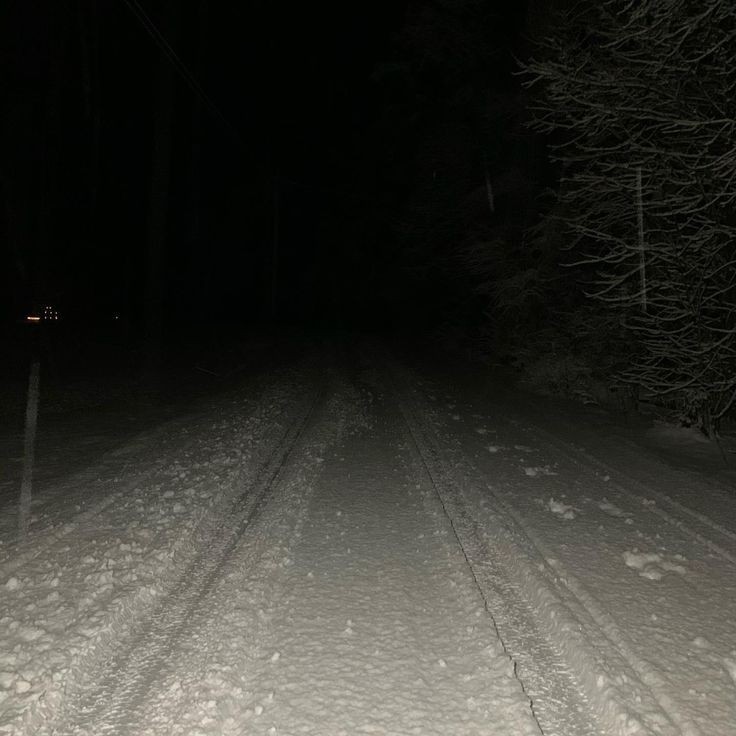 Create meme: snow night, snow , road 