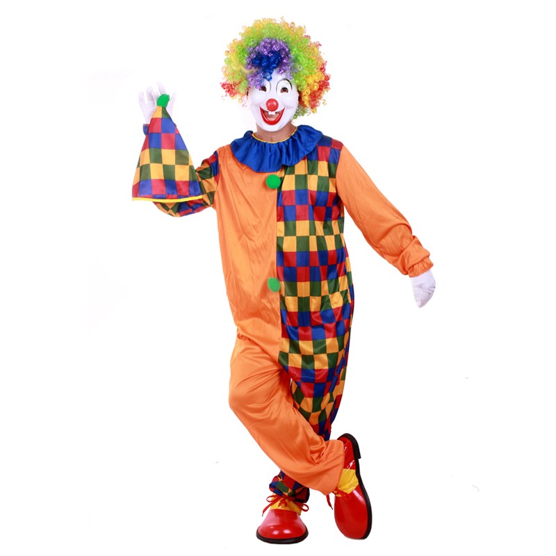 Создать мем: костюм клоуна на хэллоуин, смешной костюм клоуна, клоун одевается