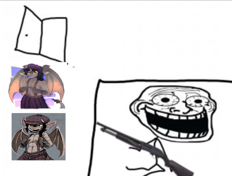 Create meme: the trollface memes, trollface with a gun, trolls meme