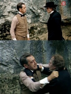 Create meme: the adventures of Sherlock Holmes and Dr. Watson, Sherlock Holmes and Dr. Watson, Sherlock Holmes and Dr Watson deadly fight