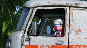 Create meme: Masha and the bear wolves in the ambulance, Masha and the Bear, soon