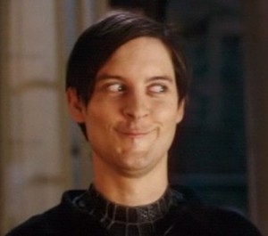 Create meme: Tobey Maguire, spider-man, Tobey Maguire meme smile