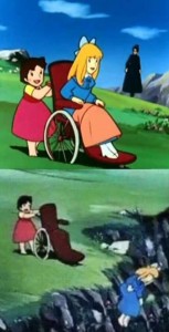 Создать мем: мемы аниме, хайди и клара, мем с коляской аниме