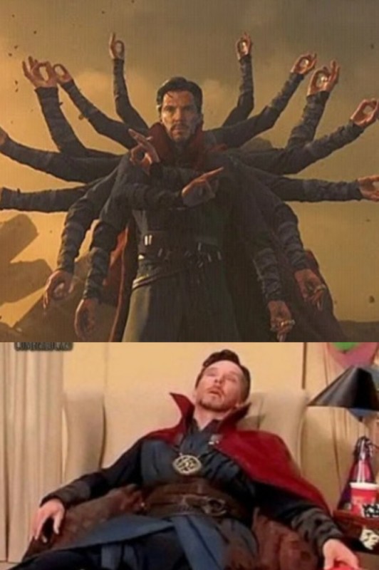 Create meme: doctor strange the Avengers, doctor strange , Doctor Strange and Tony Stark