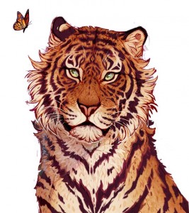 Создать мем: тигр рисунок, тигр эскиз, тигр