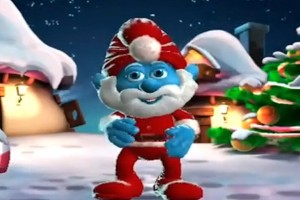 Create meme: smurf Santa Claus