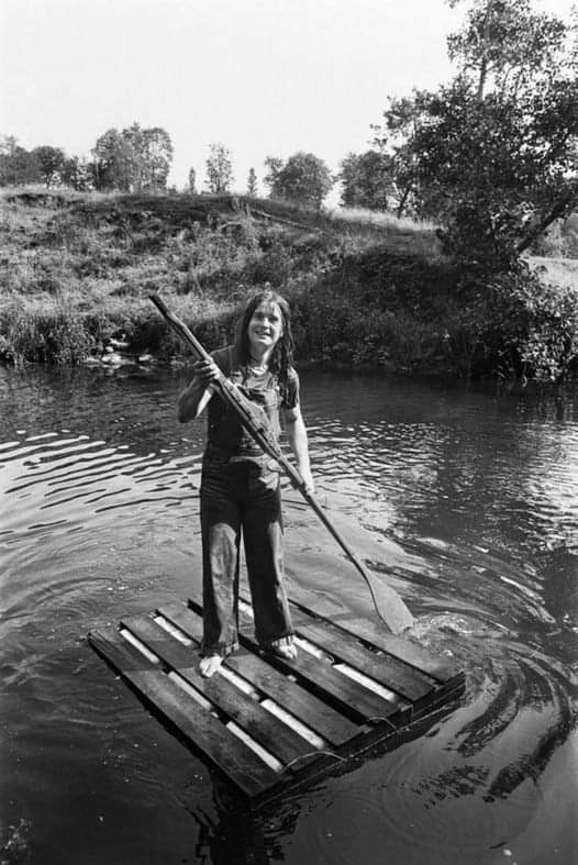 Create meme: Ozzy Osbourne on a raft, on a raft, girl 