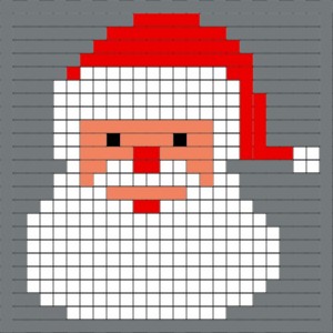 Create meme: Santa Claus pixel, Santa pixel art, a pixelated pattern Santa