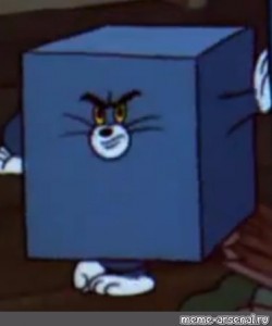 Create meme: tom and jerry tom cube, cat Tom memorial square, Tom and Jerry