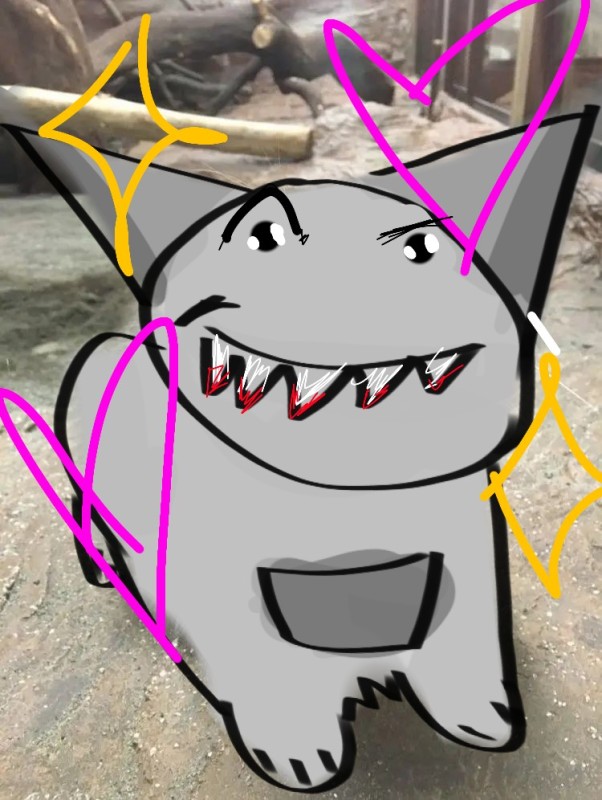Create meme: shark game, hand-drawn characters, kamineko azumanga