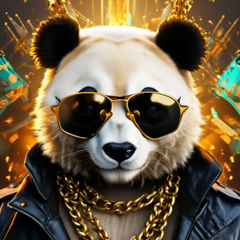 Create meme: Panda jacket, panda in a suit, Panda with glasses