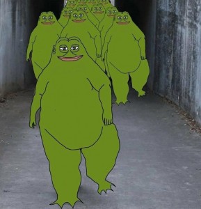 Создать мем: зеленый монстр, мультфильм, pepe лягушка