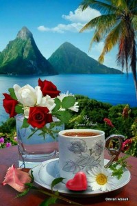 Создать мем: доброе утро море и кофе, утро море кофе, доброе утро открытки