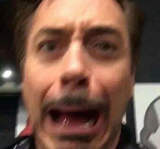 Create meme: Robert Downey , tony stark scream, Robert Downey Jr. screams