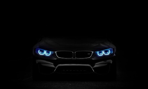 Create meme: bmw background, bmw on a black background, headlights BMW