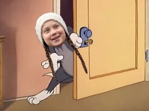 Create meme: I rummage Tom and Jerry, she turnberg, Greta Thunberg