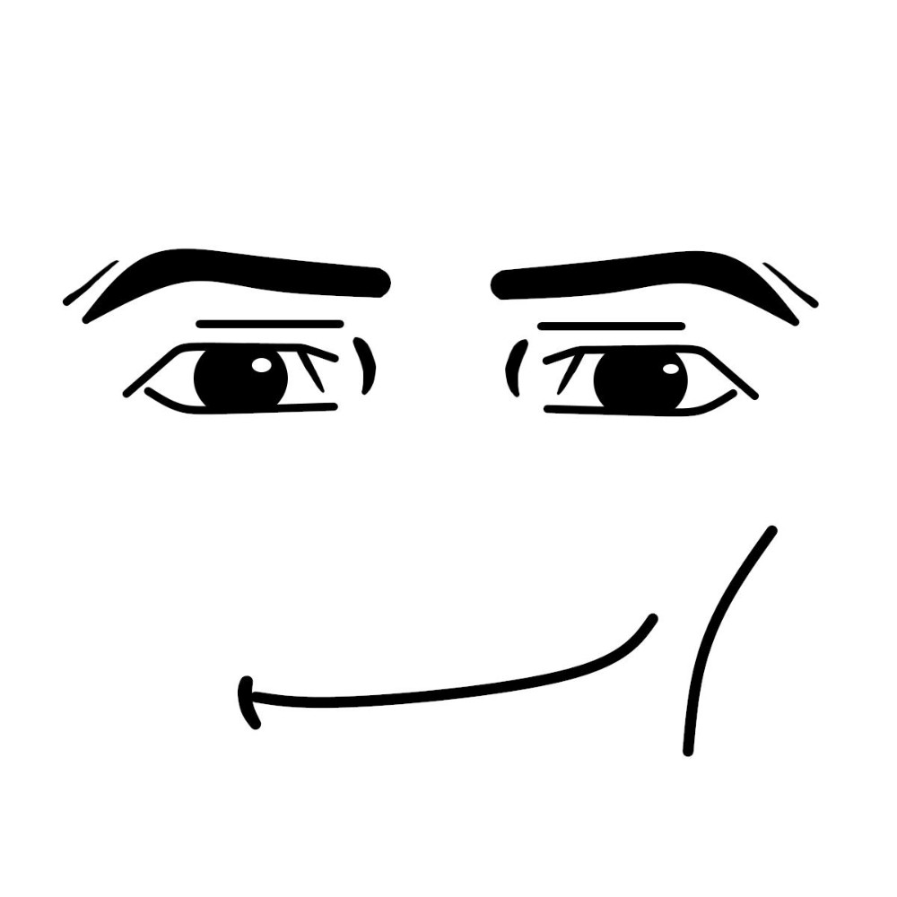 Create meme "roblox face, a roblox face on a transparent background