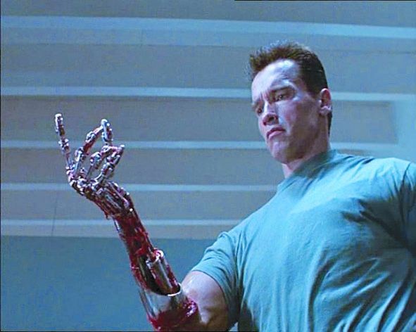 Create meme: terminator , terminator's hand, schwarzenegger terminator hand