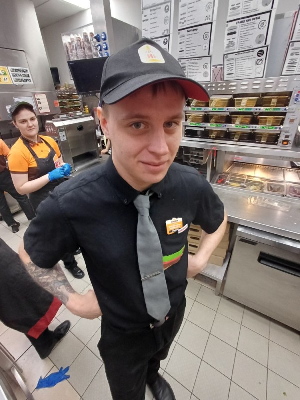 Create meme: seller, form McDonald's, McDonald's uniform