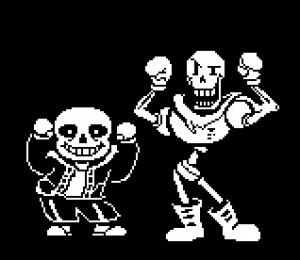 Create meme: another unbeliever papyrus and sans, gifs undertail sans and papyrus, undertail gifs sans dancing