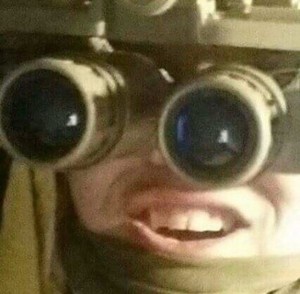 Create meme: binoculars, looking through binoculars, boy