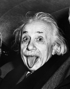 Create meme: Einstein shows tongue, Einstein with his tongue hanging out, albert Einstein