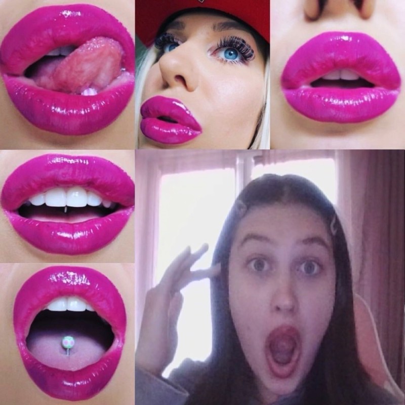 Create meme: girls' lips, make up your lips, lip makeup