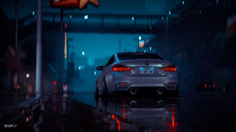 Create meme: bmw m5 neon, bmw 1080x2340, bmw at night wallpaper