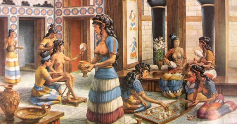 Create meme: the Minoan civilization of women, slaves in ancient egypt, ancient crete Minoan civilization