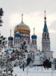 Create meme: assumption Cathedral in Omsk, Holy Dormition Cathedral in Omsk