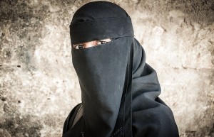 Create meme: woman, داعش, niqab