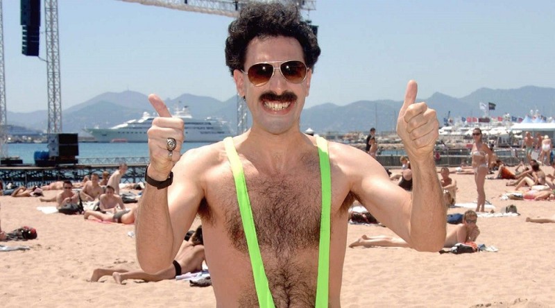 Create meme: borate , borat on the beach, swimsuit Borat