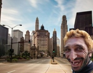 Create meme: self, city street, selfie