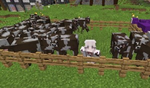 Create meme: fashion minecraft, a cow in minecraft, mods for minecraft