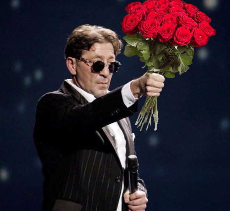 Create meme: Grigory Leps , Grigory Leps with flowers, grigory leps 2002