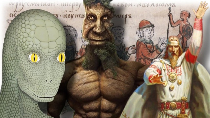 Create meme: russ vs lizards, lizards against ancient Rus, Volkh is the god of the Slavs