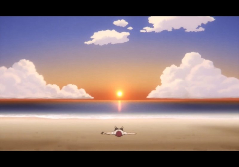 Create meme: anime sea, sunset anime, from the anime