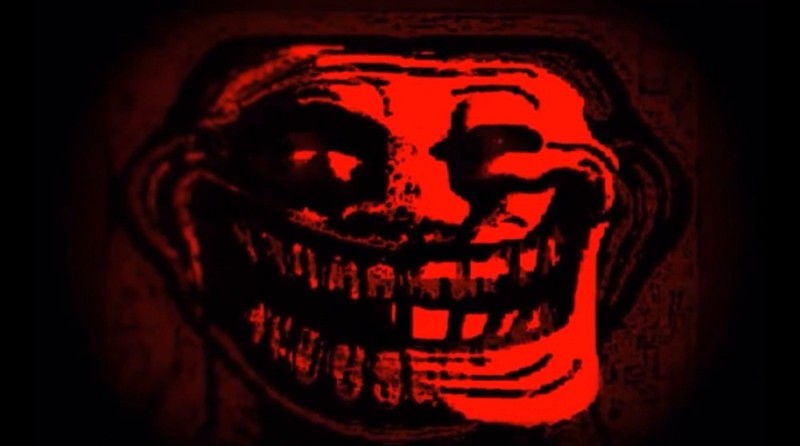 Create meme: trollface horror, trollface is scary, smiling trollface