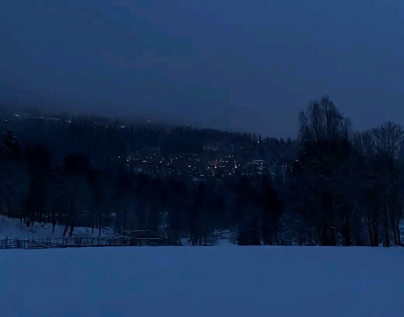 Create meme: winter , winter mountains, village winter night