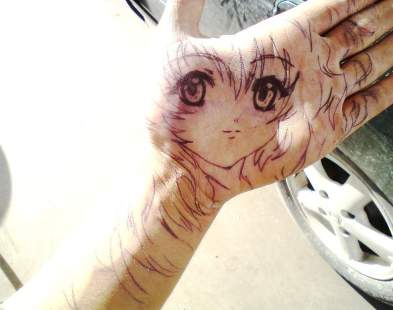 Create meme: anime tattoos are small, anime tattoo, anime hands